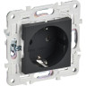 Розетка IEK SKANDY SK-R05G 16А с заземлением/без шторок графит SK-R11-16-K53