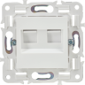 Розетка компьютерная двойная RJ45 IEK SKANDY SK-K03W кат.5E арктический белый SK-K20-1-K01